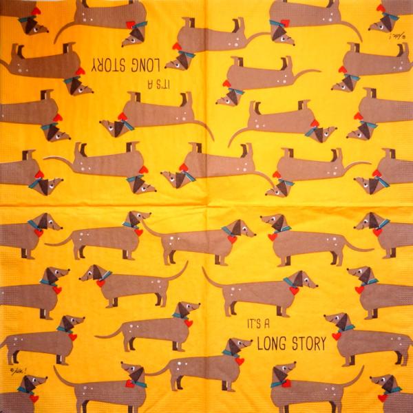 HUN-016 Hunde - 3-lagig (orange) - ppd - Ute Krause - It´s a long story